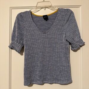 Blue and white blouse